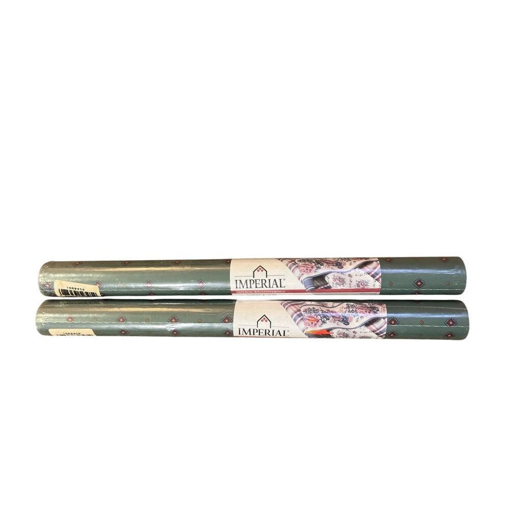 Imperial Wallpaper 2 Bolts Green Burgundy Blue Beige 56.37 Sq Ft Sealed